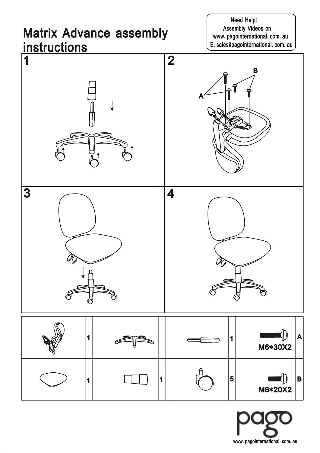 Pago Chair Assembly Instructions
